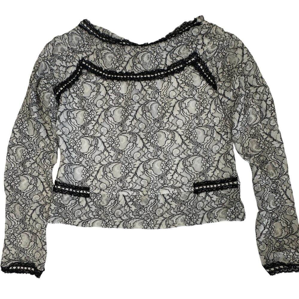 Identity Club Lace Tie Back Lace Long Sleeve Size M